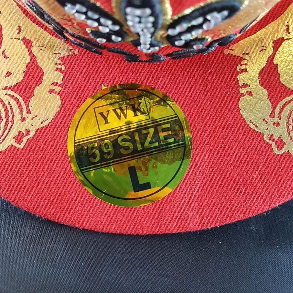 Triumph Motorcycles Red Gold Flames Golf Baseball Cap Hat New L Missing a jewel - Picture 5 of 8